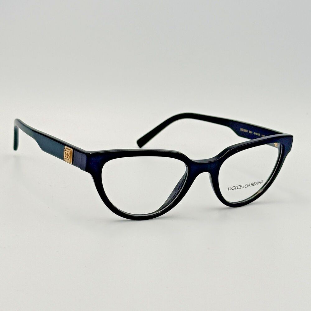 Dolce & Gabbana Black Eyeglasses Cat Eye Frames DG 3358 Designer 501 51 19 145
